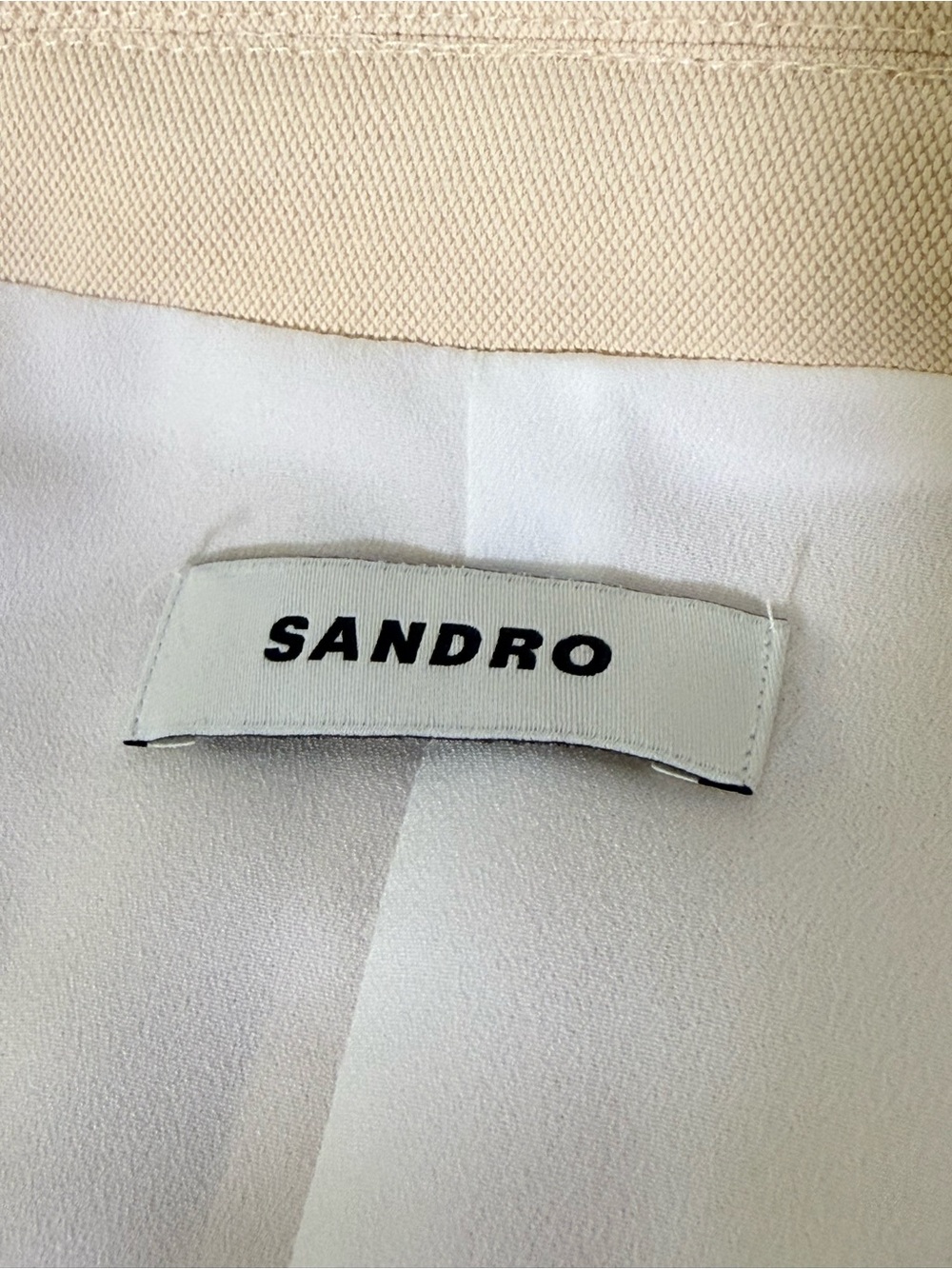 Sandro Paris Sleeveless Belted Longline Blazer dress Cream Size 42 ~ US 8/10 - Picture 2 of 15